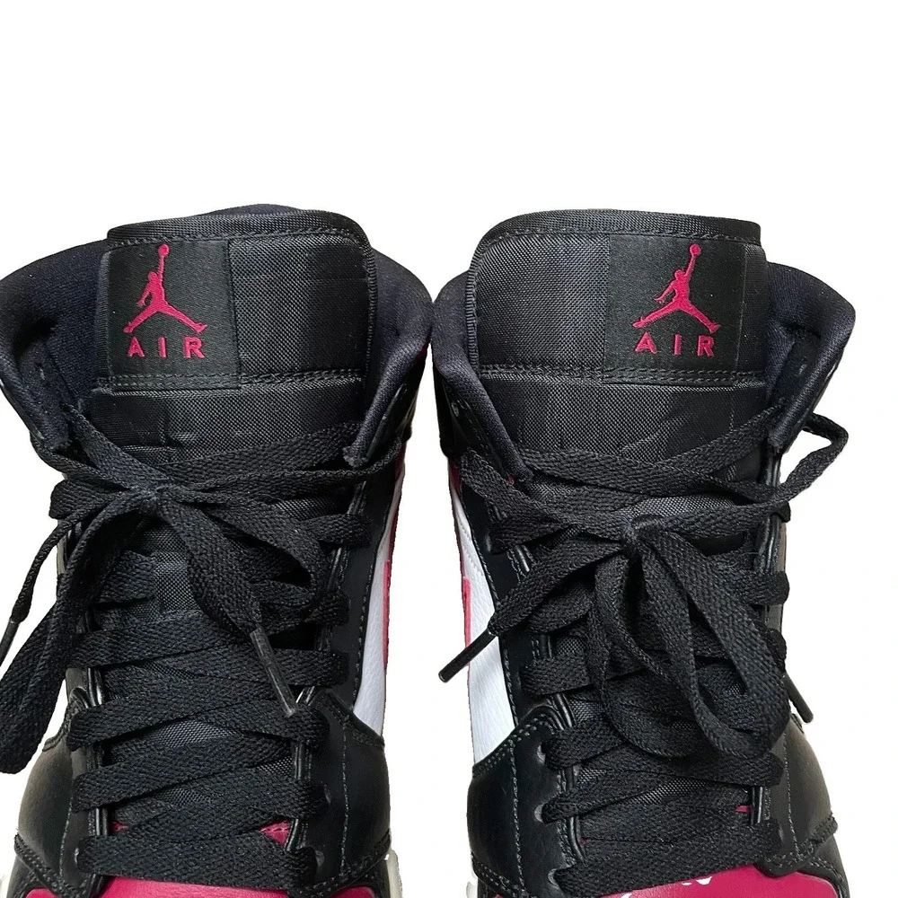 Nike Air Jordan 1 Bred Toe Men's 9.5 US Noble Raspberry Red & White 554724-066